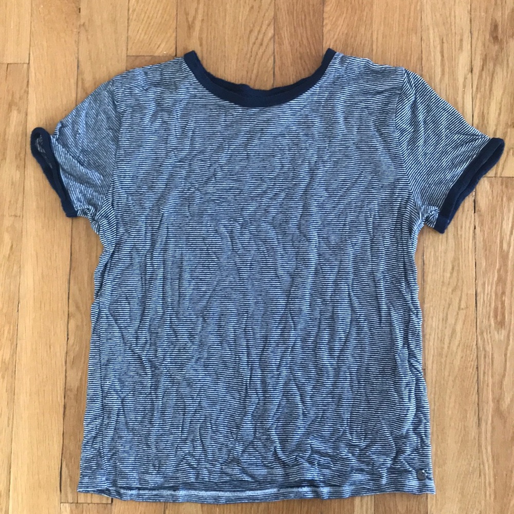 Blue and white stripped T-shirt